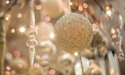 Gold baubles at Christmas for florists 